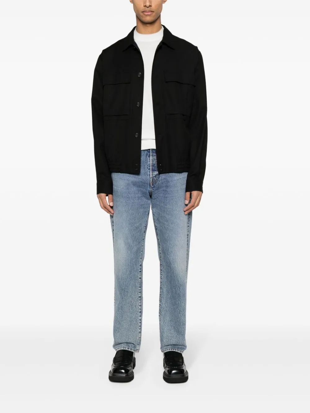 Maglione con dettaglio a contrasto in bianco - uomo