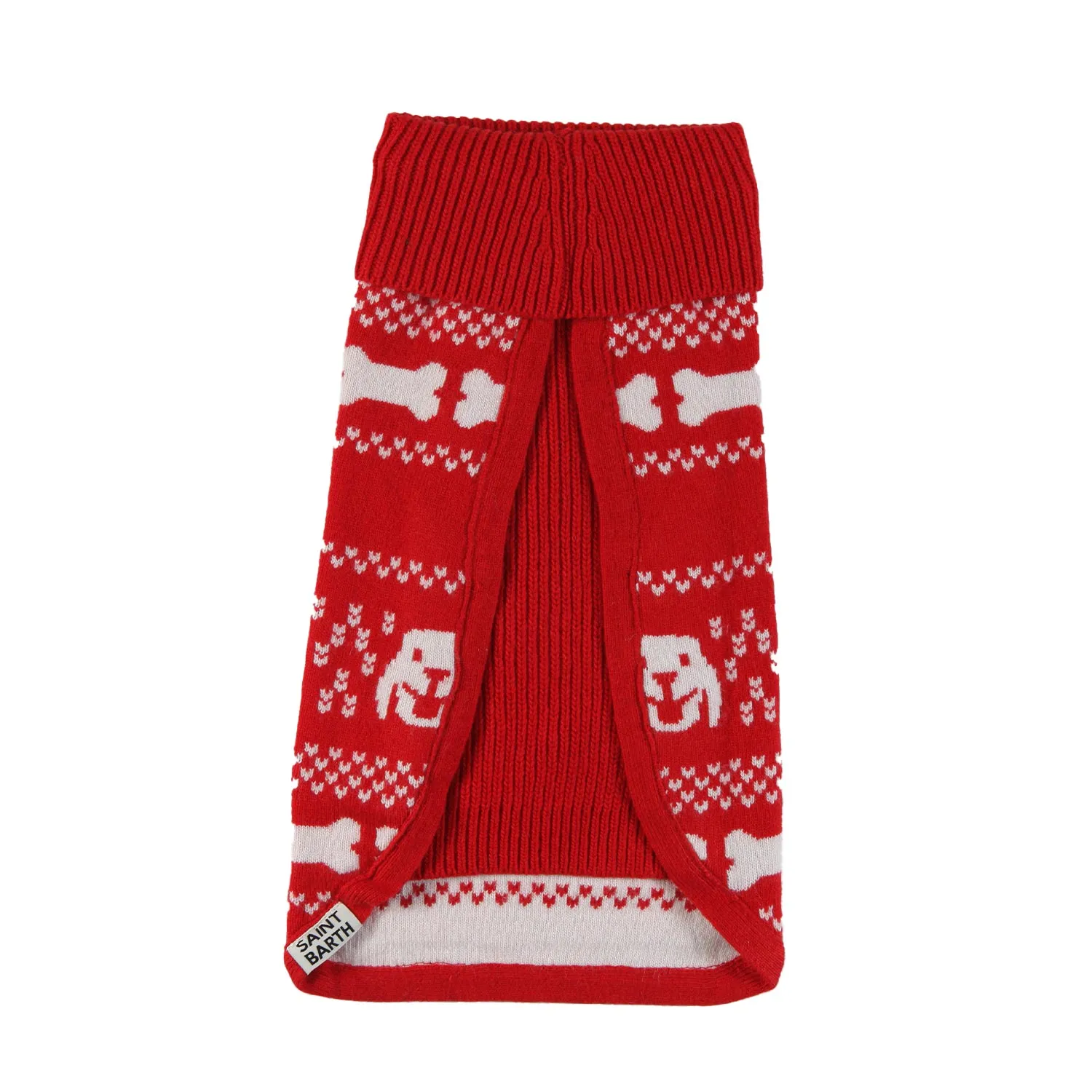 Maglione Dolcevita Mc2 Rosso E Bianco Per Cani