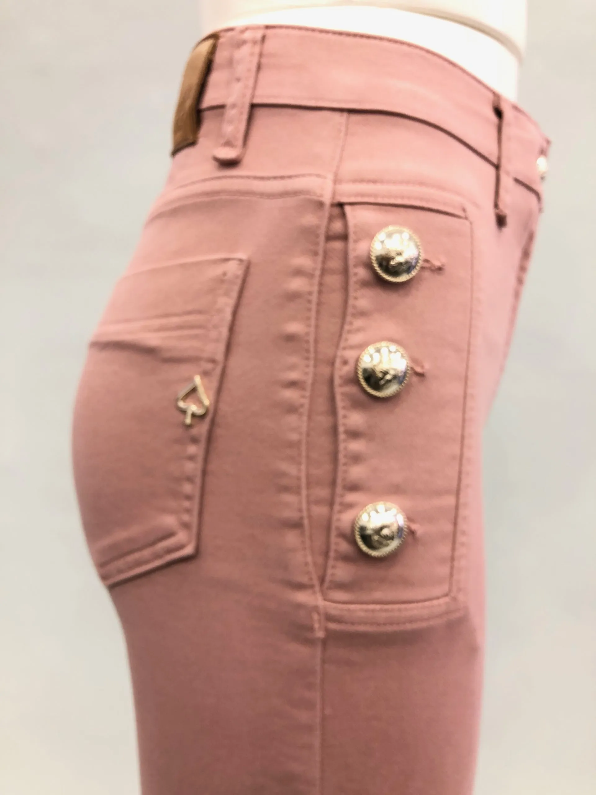 MARYLEY Pantalone a palazzo con bottoni gioiello r.