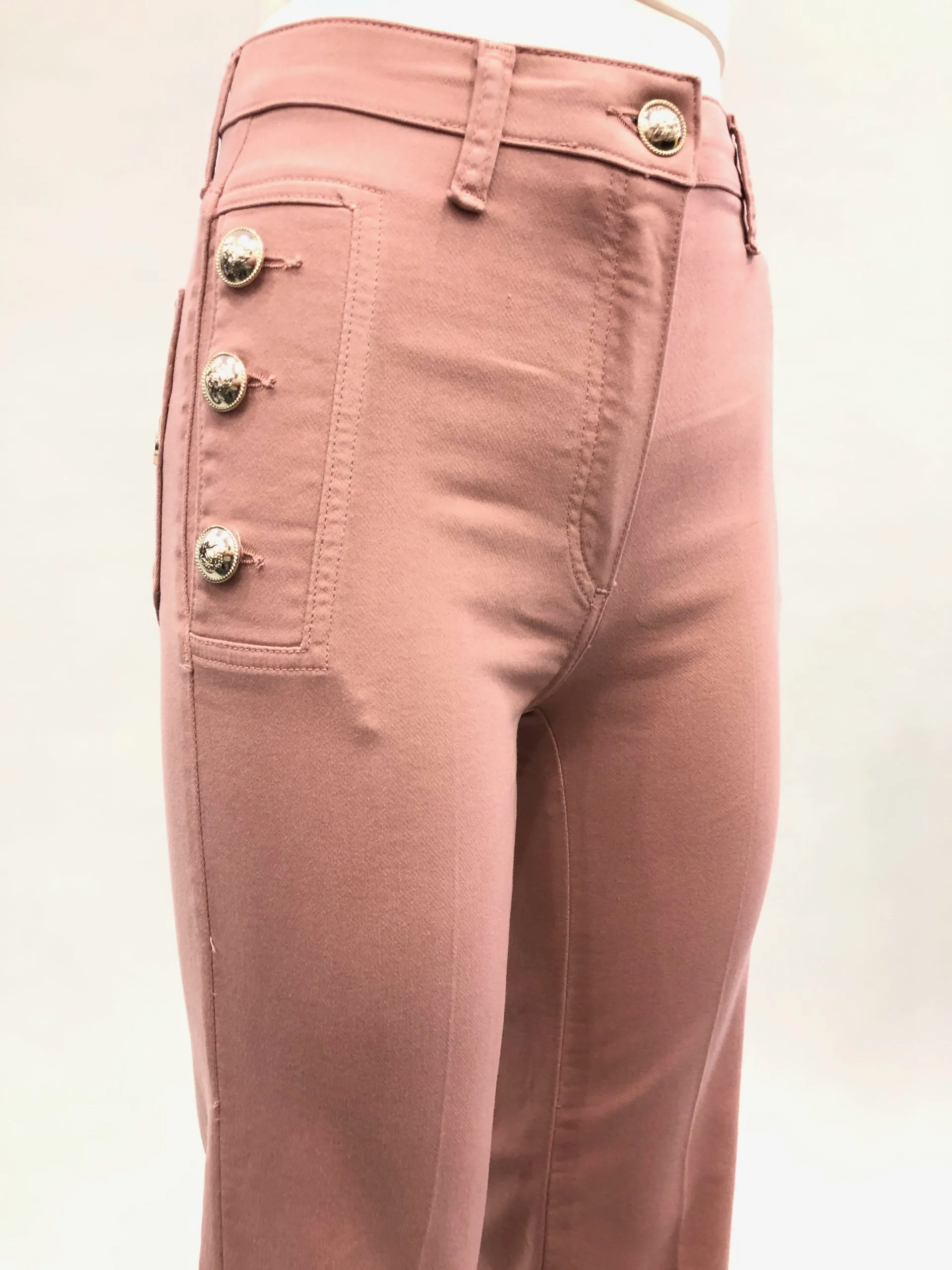 MARYLEY Pantalone a palazzo con bottoni gioiello r.