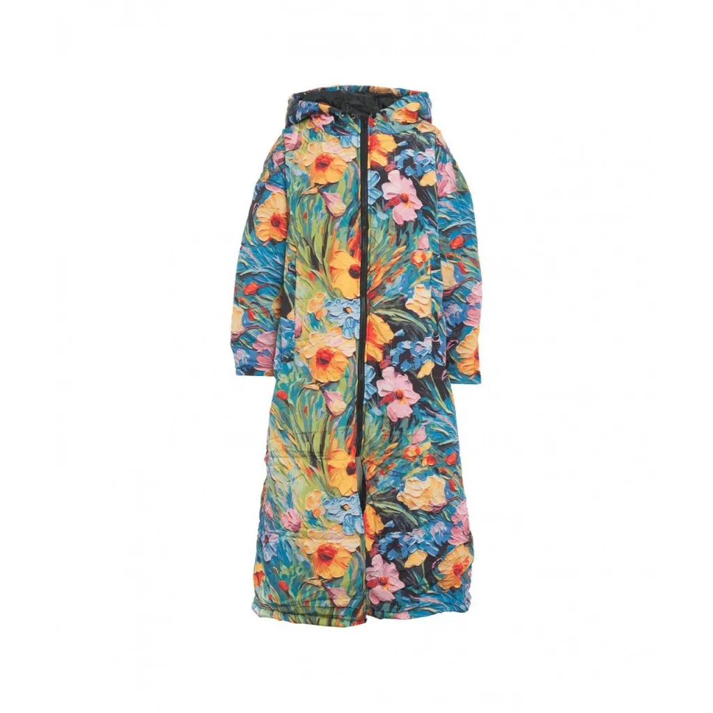 Maxi piumino con stampa Van Gogh multicolore