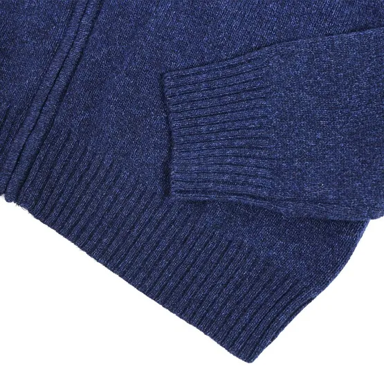 MCS maglione uomo full zip colore blue moulinè