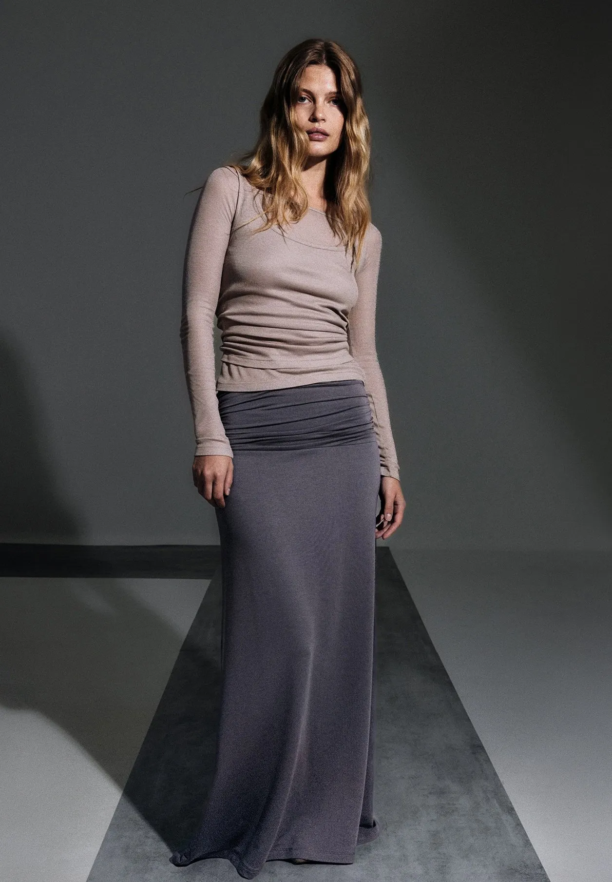 MIT GEFALTETER TAILLE - Gonna lunga