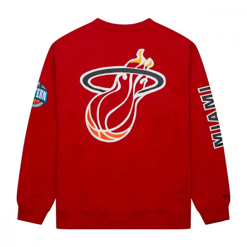 MITCHELL & NESS FELPA GIROCOLLO THERE AND BACK MIAMI HEAT