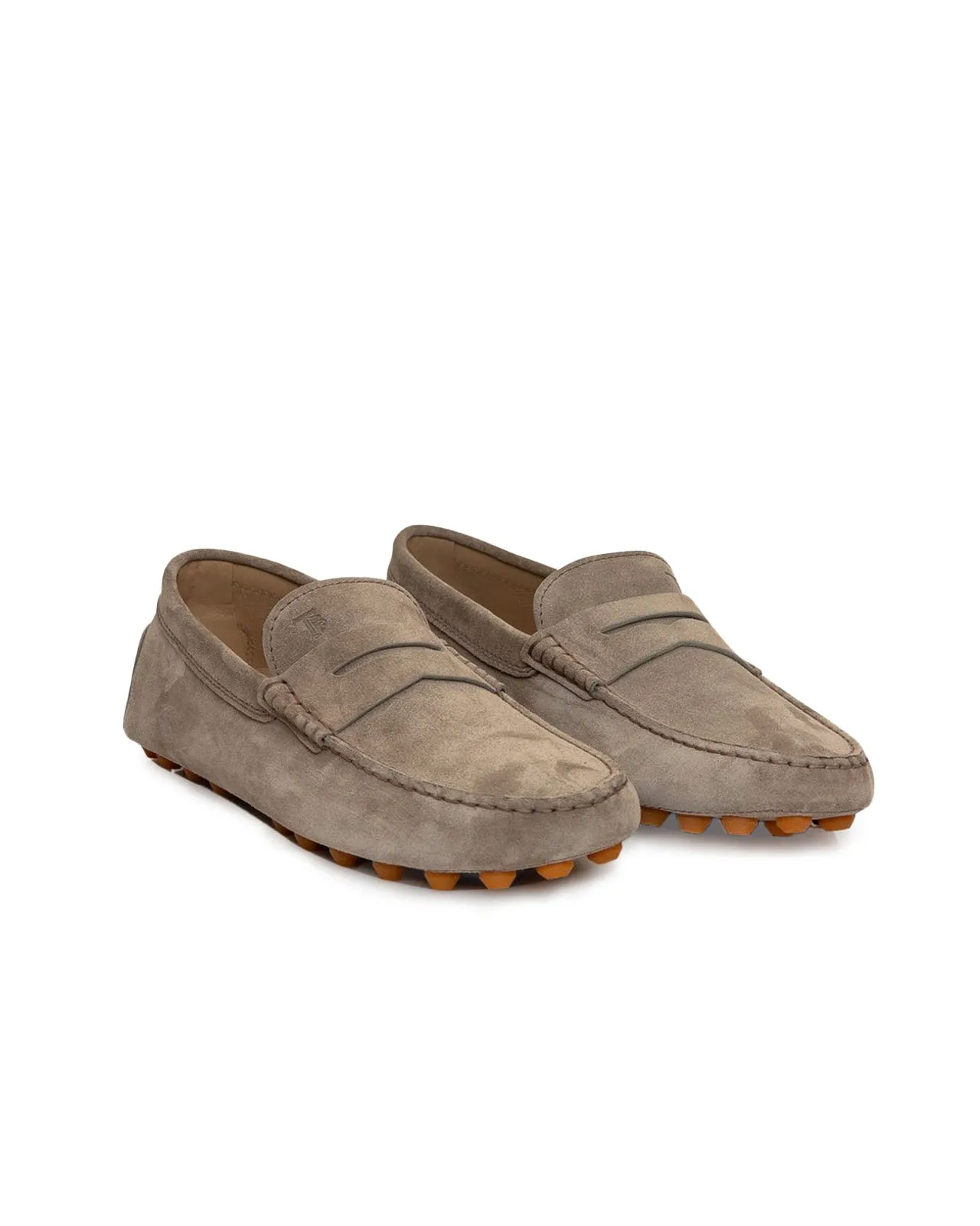 Mocassino Gommino Macro suede grigio