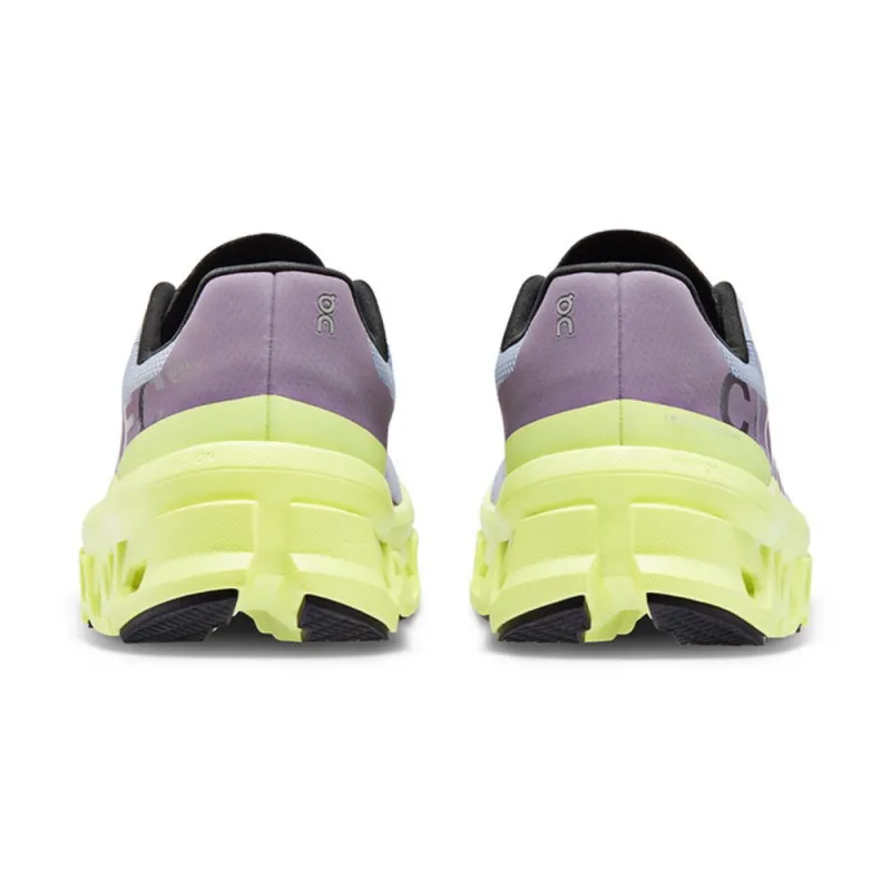 On Cloudmonster Grigio Azzurro Lime - Scarpe Running Donna