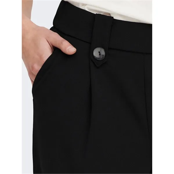 ONLY - Eleganti pantaloni neri a vita alta con bottoni laterali
