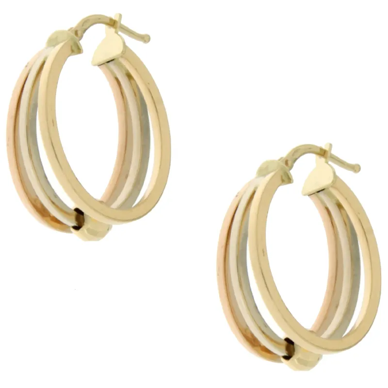 Orecchini Donna Oro Giallo Bianco Rosa GL101029