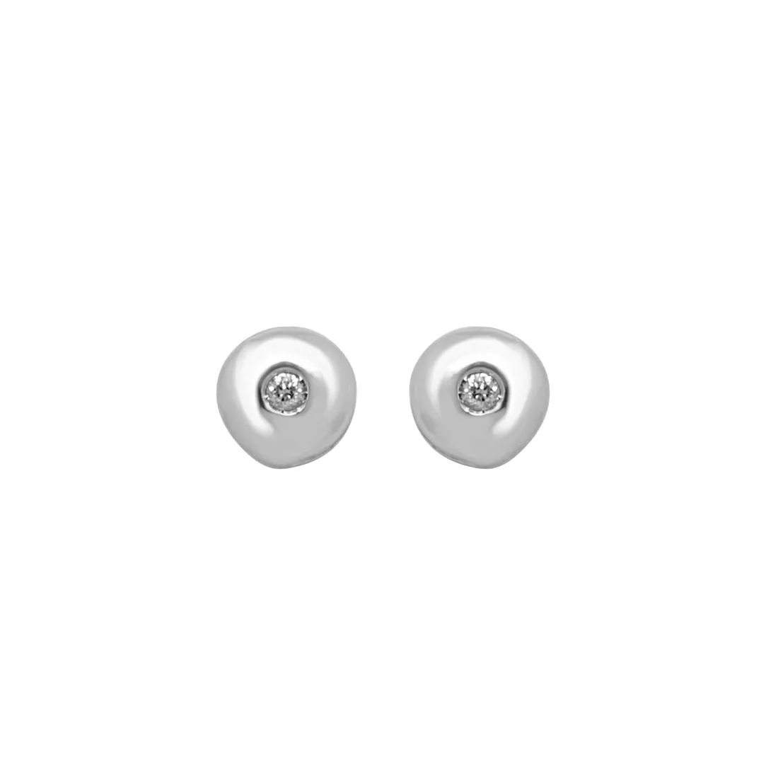 Orecchini punto luce in oro bianco con diamanti 0.04 ct