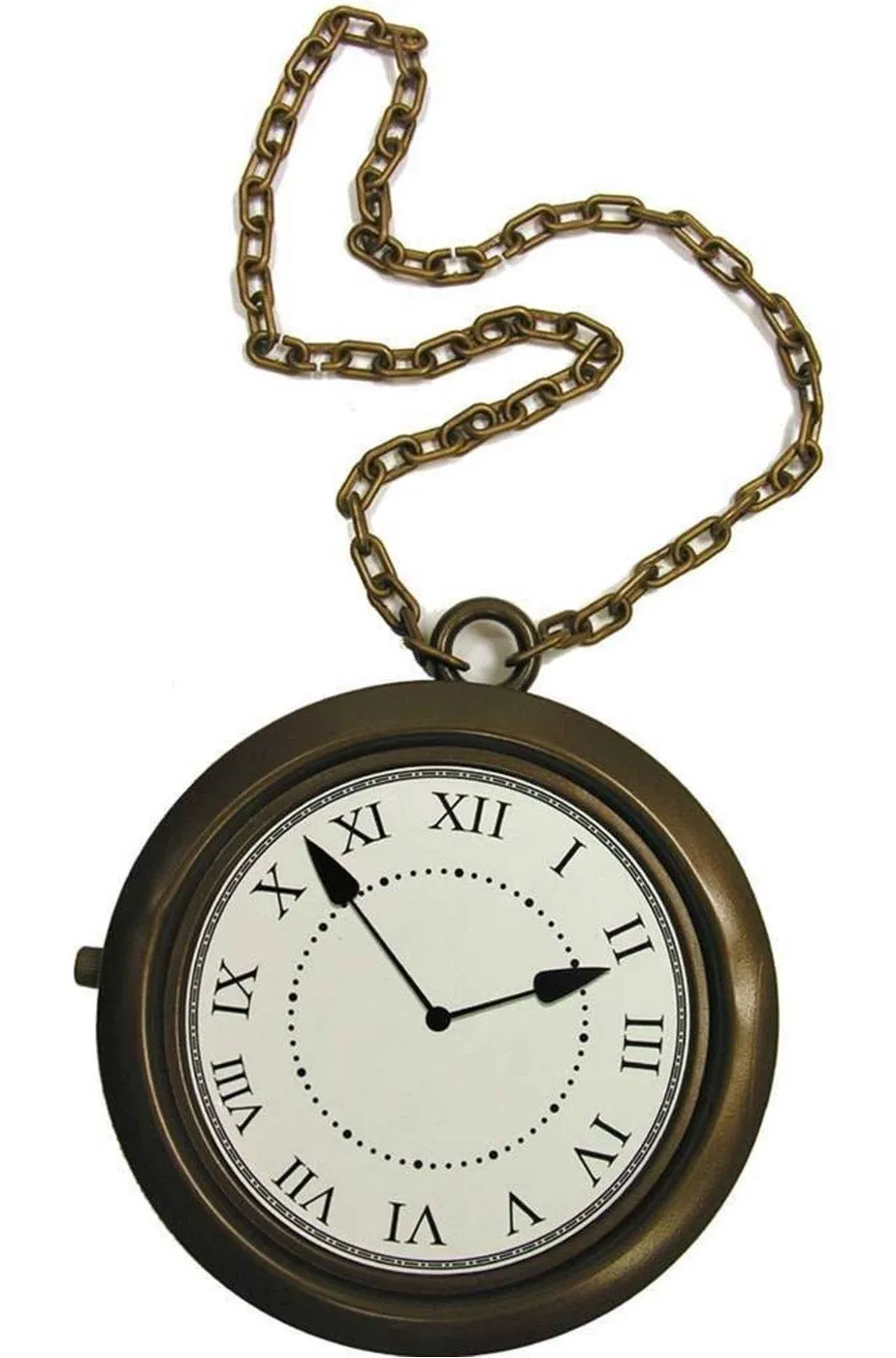 Orologio grande di plastica a collana cm 20 per bianconiglio