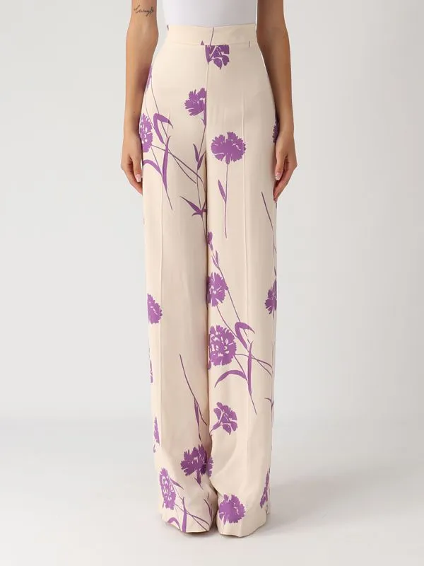 Pantalone donna Twinset a palazzo in crêpe Burro-Glicine