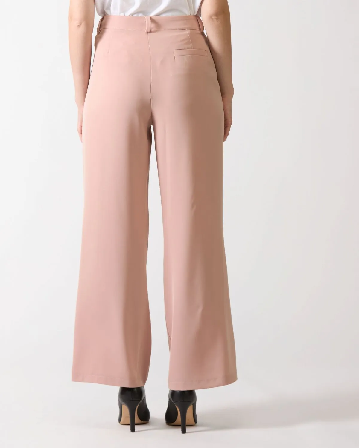 Pantalone Flash a palazzo con piences di colore rosa