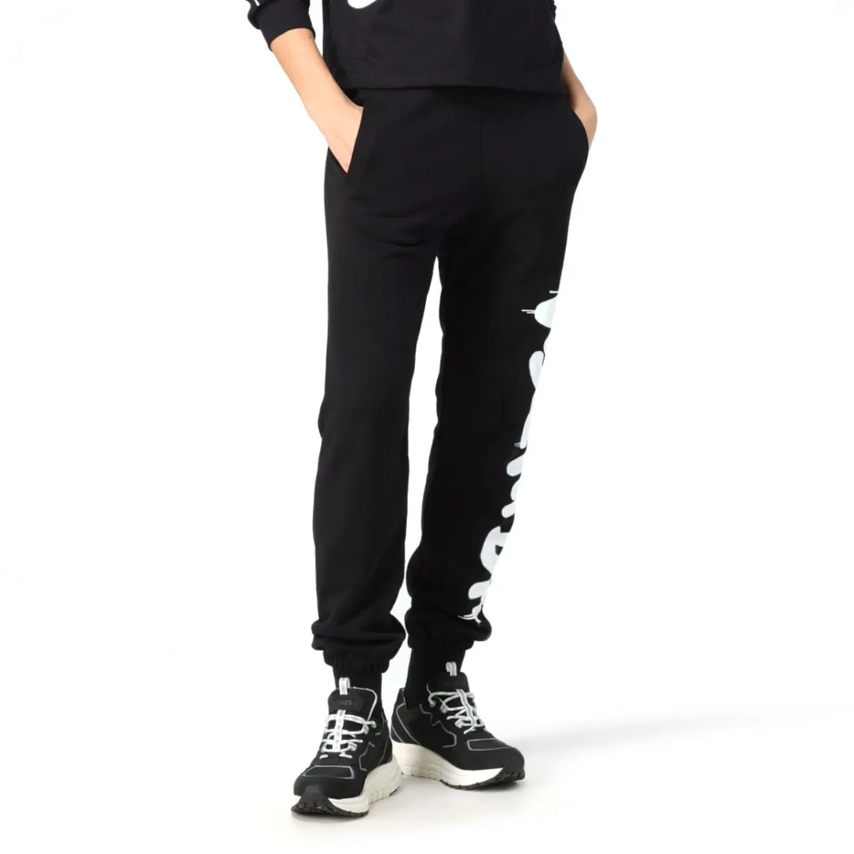 Pantalone In Felpa Con Logo Verticale