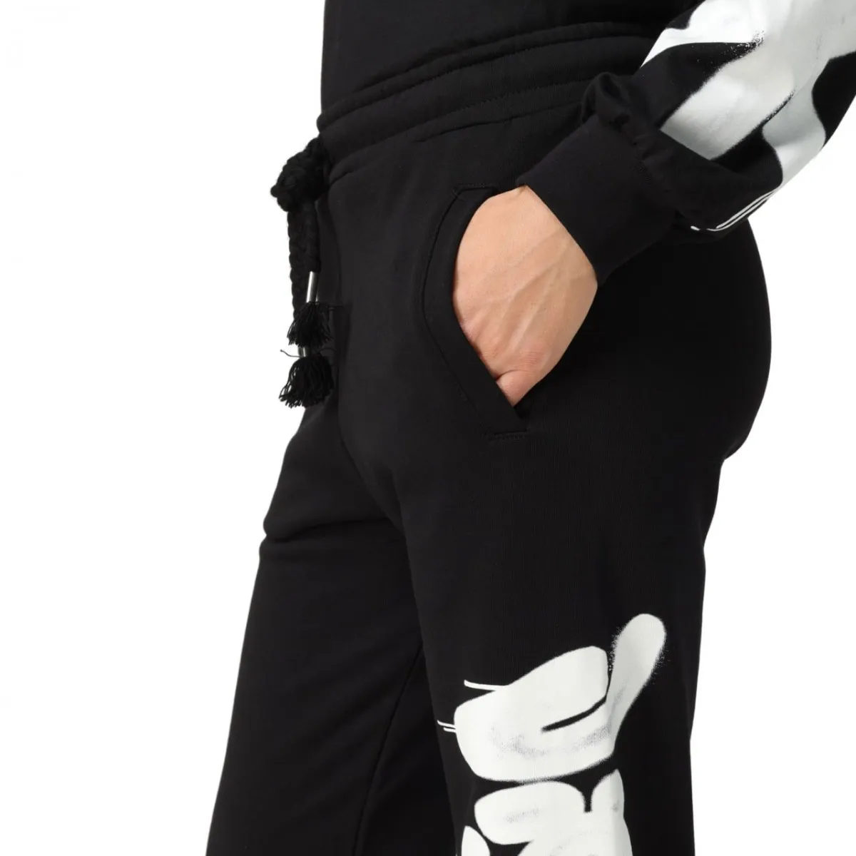 Pantalone In Felpa Con Logo Verticale