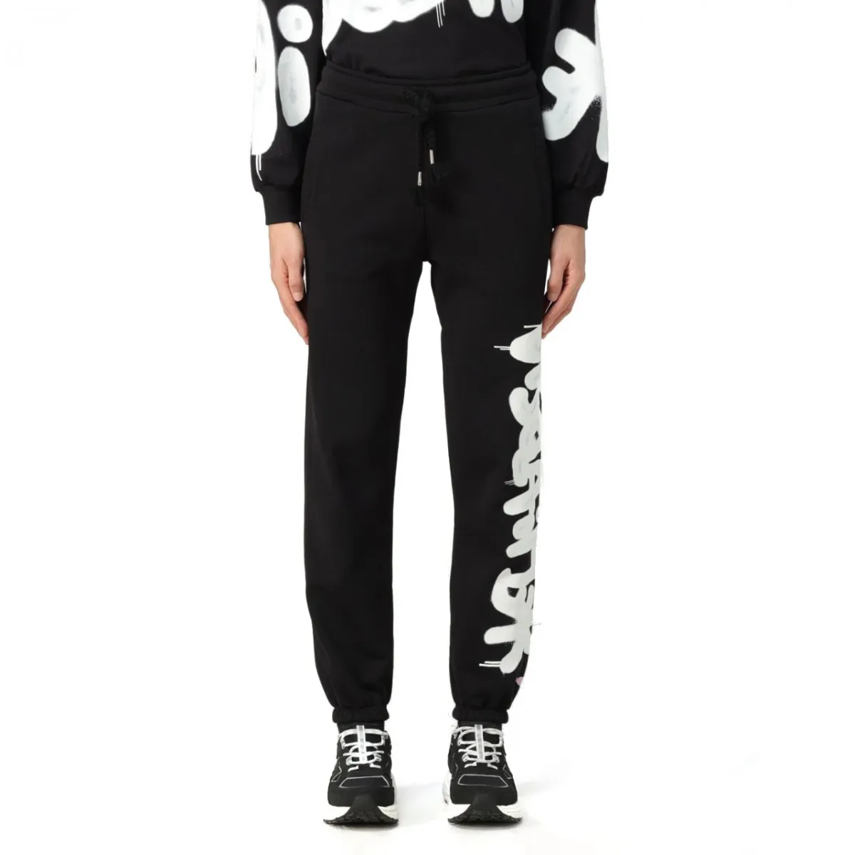 Pantalone In Felpa Con Logo Verticale