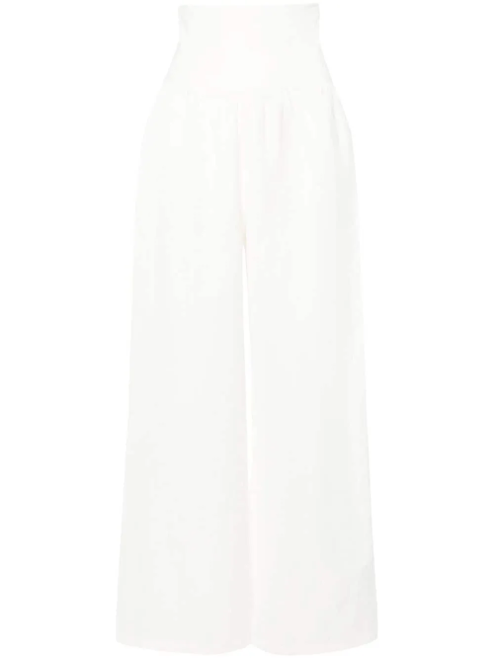 Pantalone palazzo a vita alta in bianco di MAURIZIO MYKONOS - donna