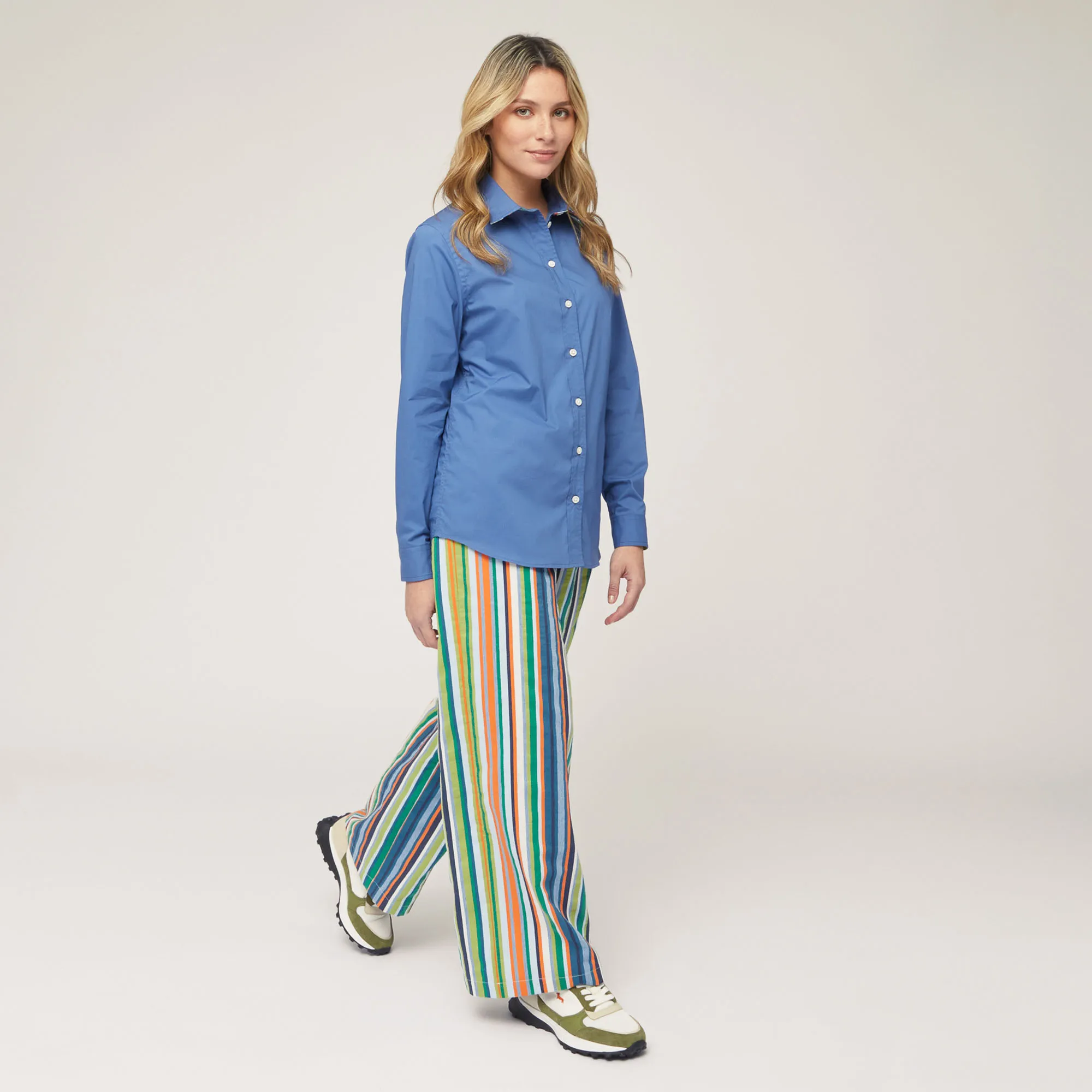 Pantaloni A Righe Con Laccio