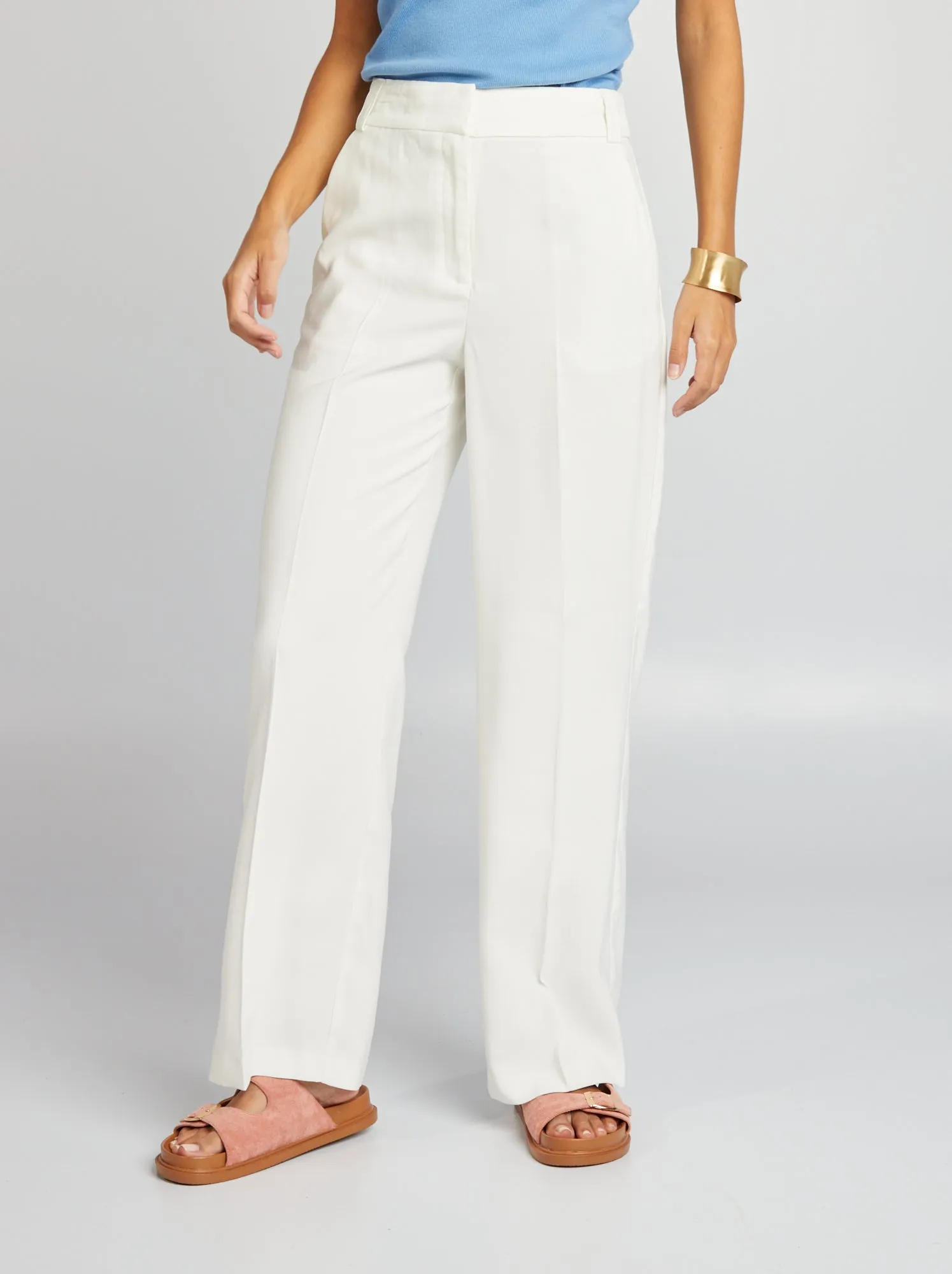 Pantaloni a sigaretta larghi - BIANCO