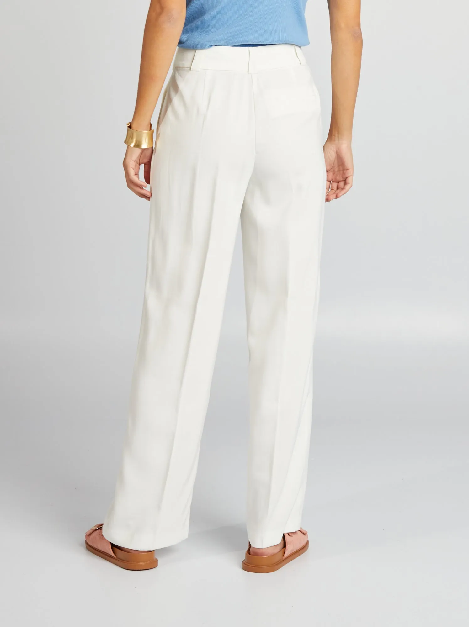 Pantaloni a sigaretta larghi - BIANCO