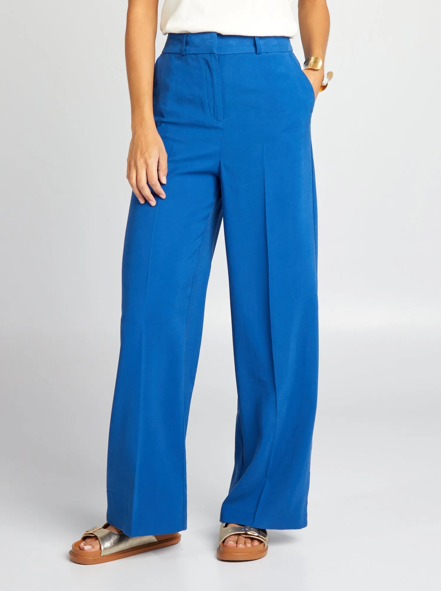 Pantaloni a sigaretta larghi - BLU