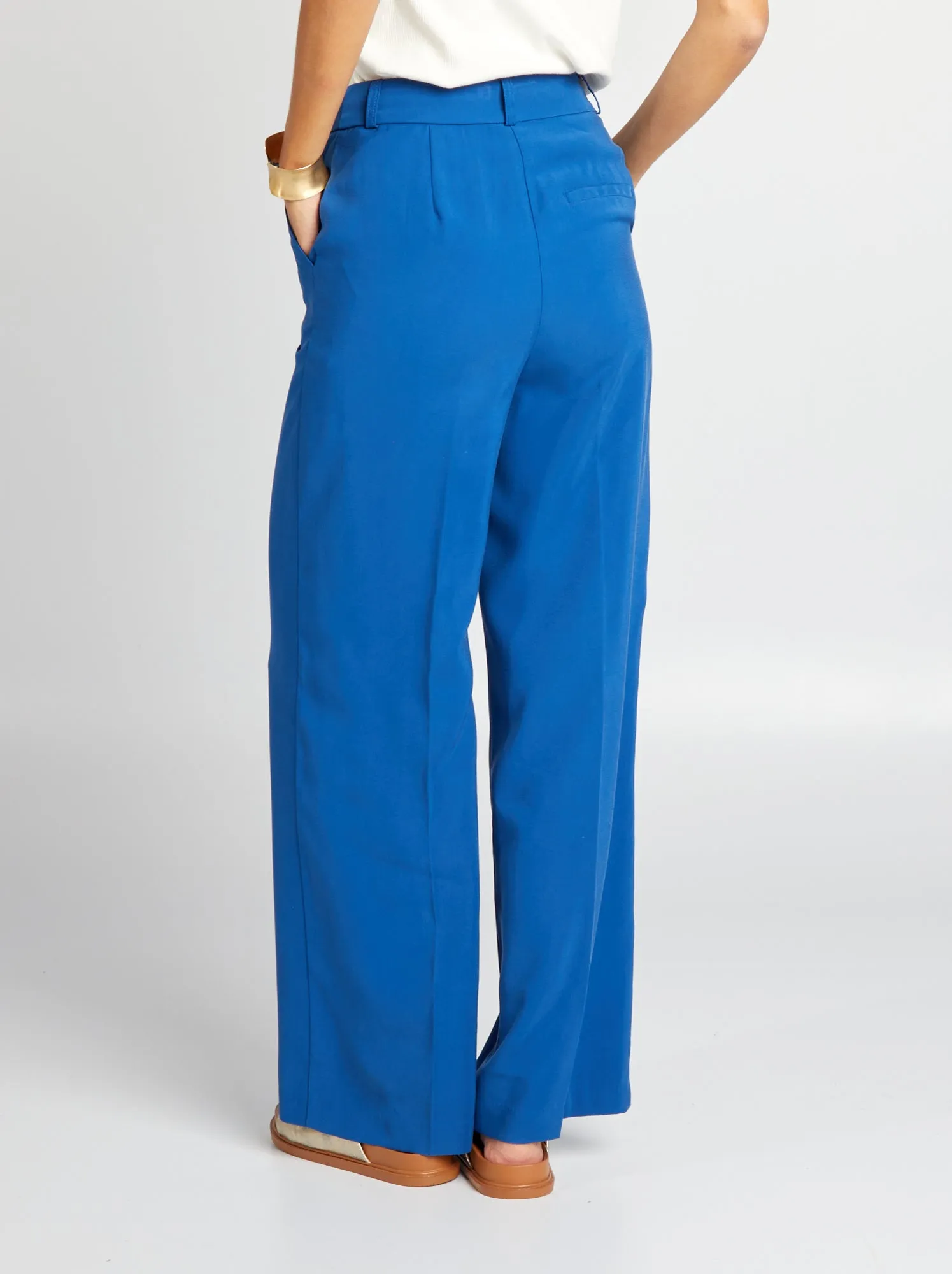 Pantaloni a sigaretta larghi - BLU