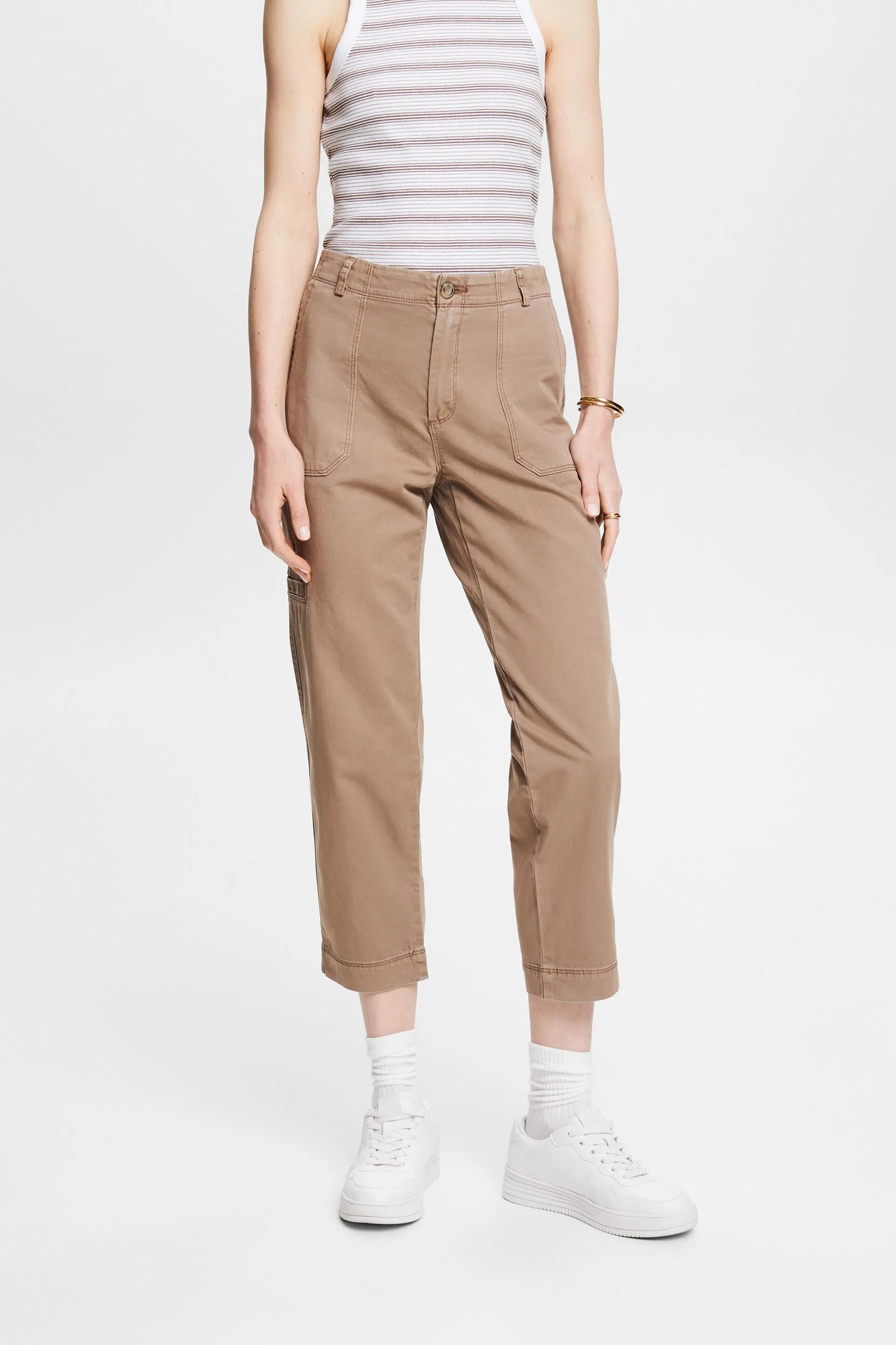 Pantaloni capri di cotone Pima