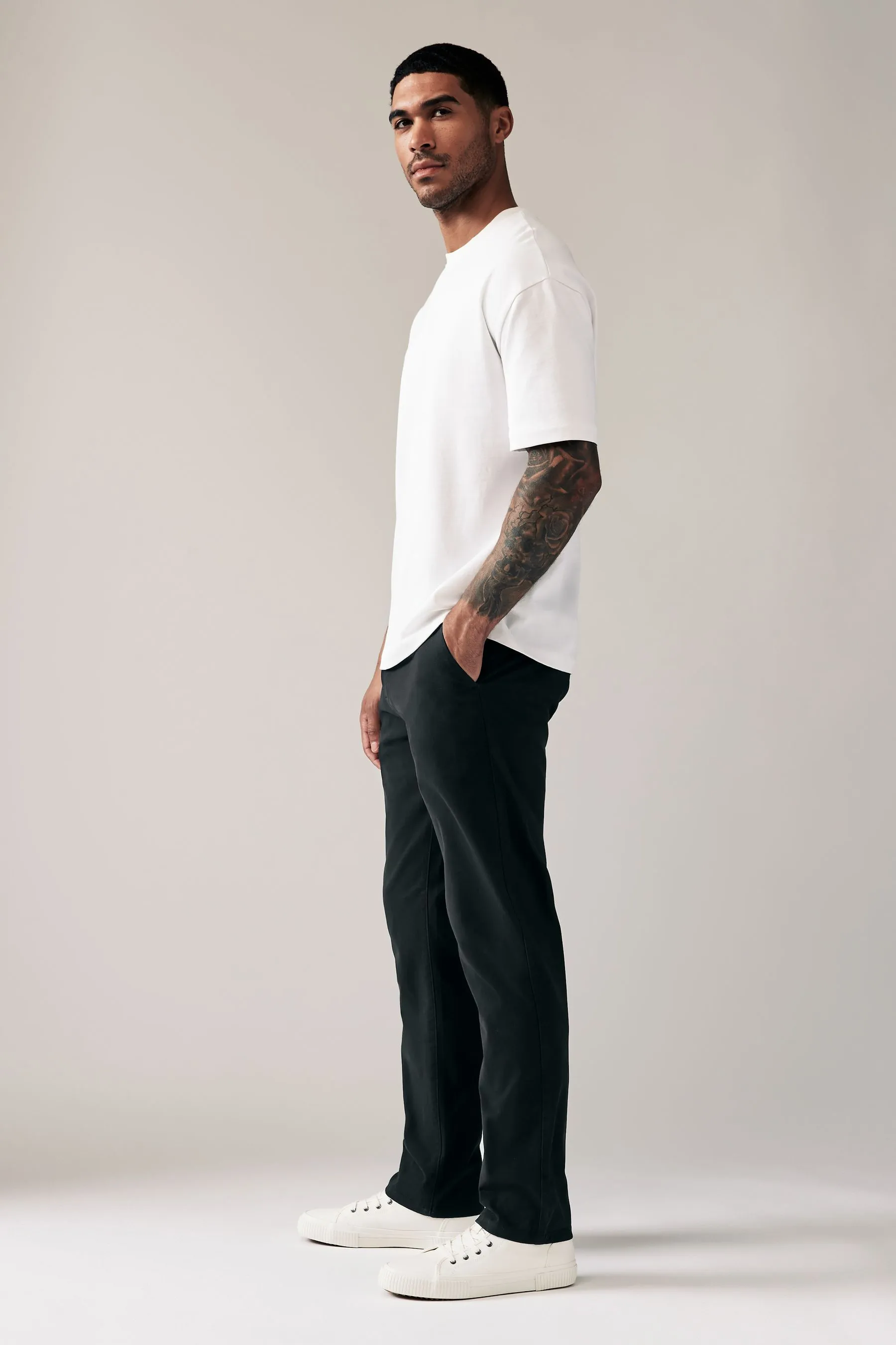 Pantaloni chino elasticizzati vestibilità comoda Pantaloni