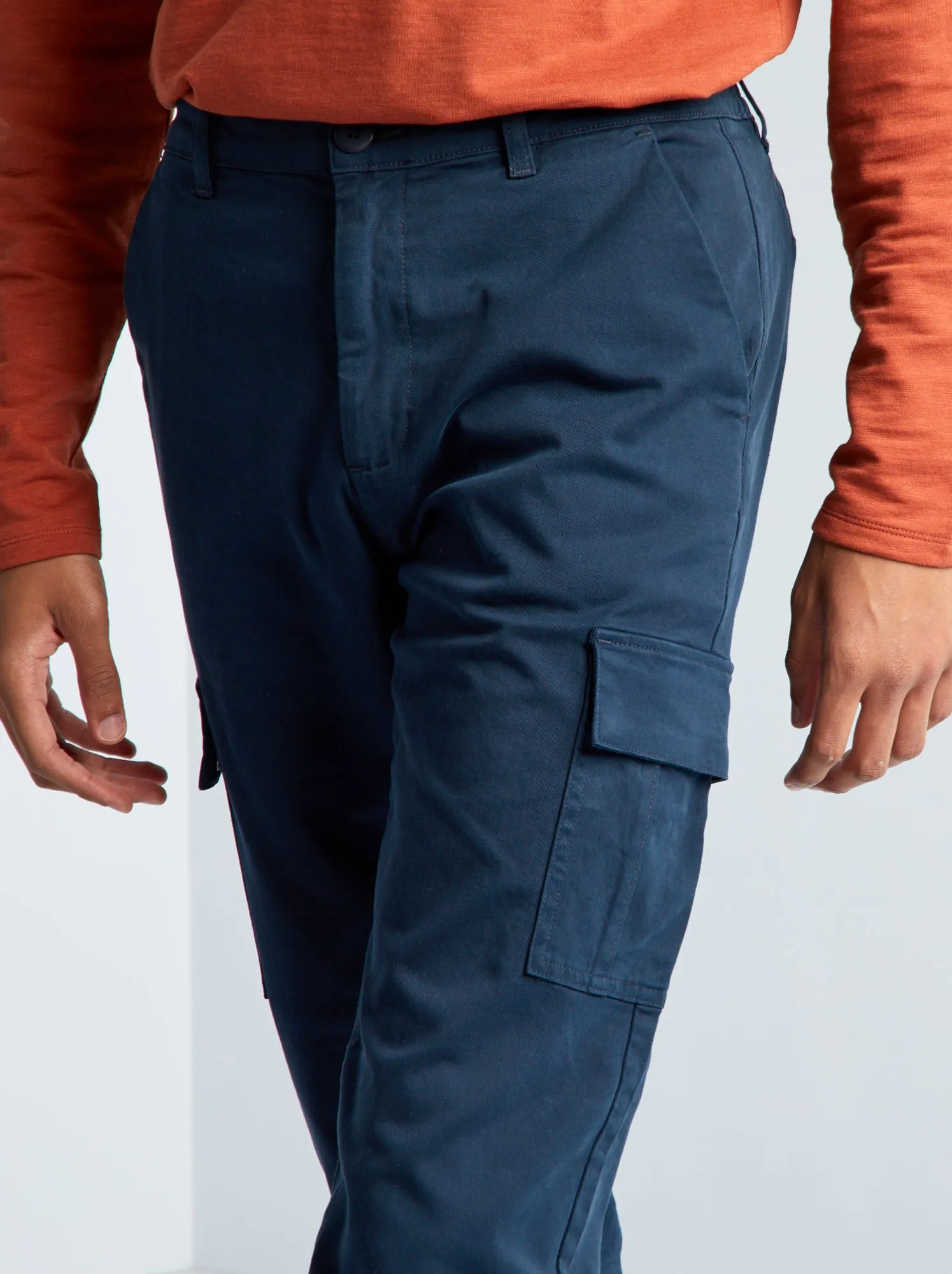 Pantaloni dritti con tasche sui lati +190 cm - L36 - BLU