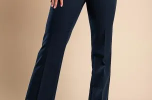 Pantaloni eleganti lunghi a gamba dritta, blu scuro