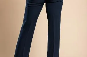 Pantaloni eleganti lunghi a gamba dritta, blu scuro