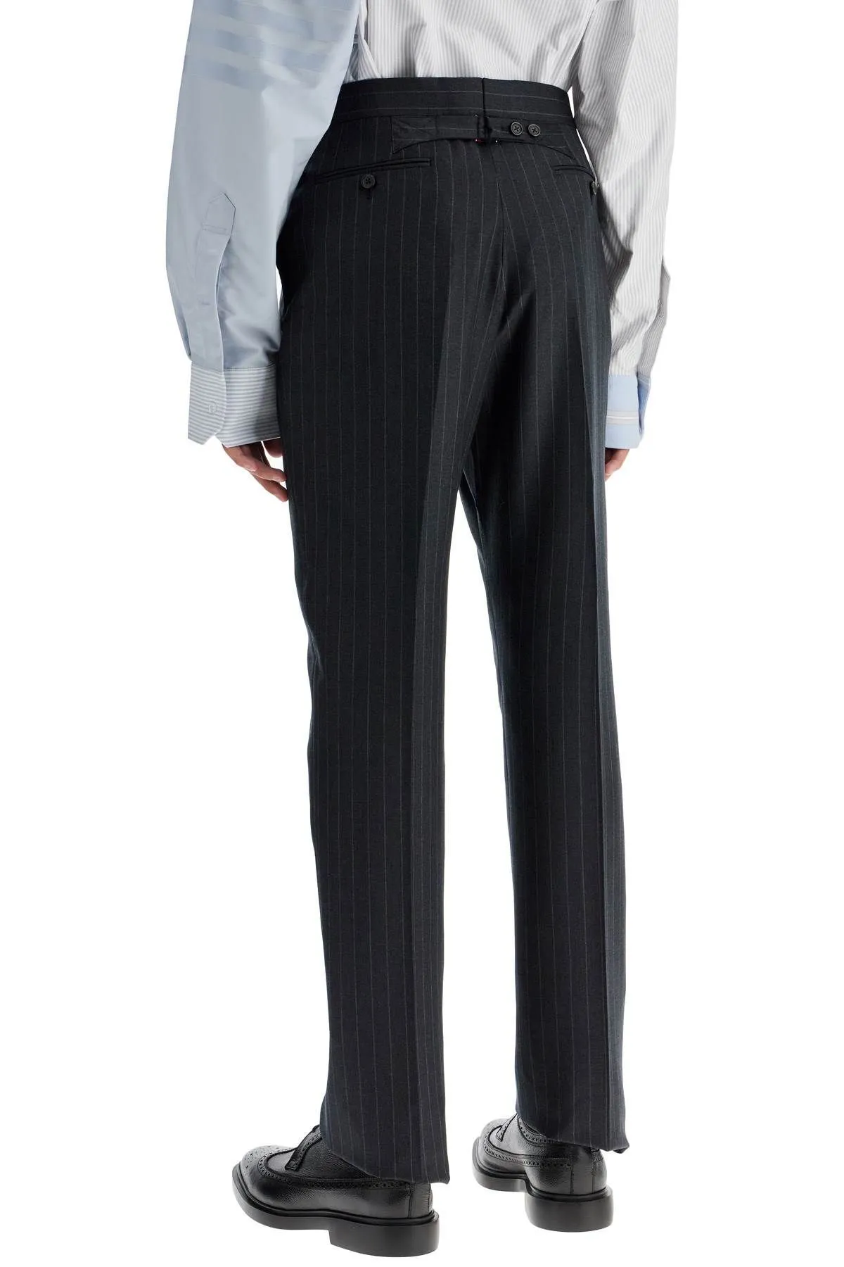 Pantaloni gessati in lana