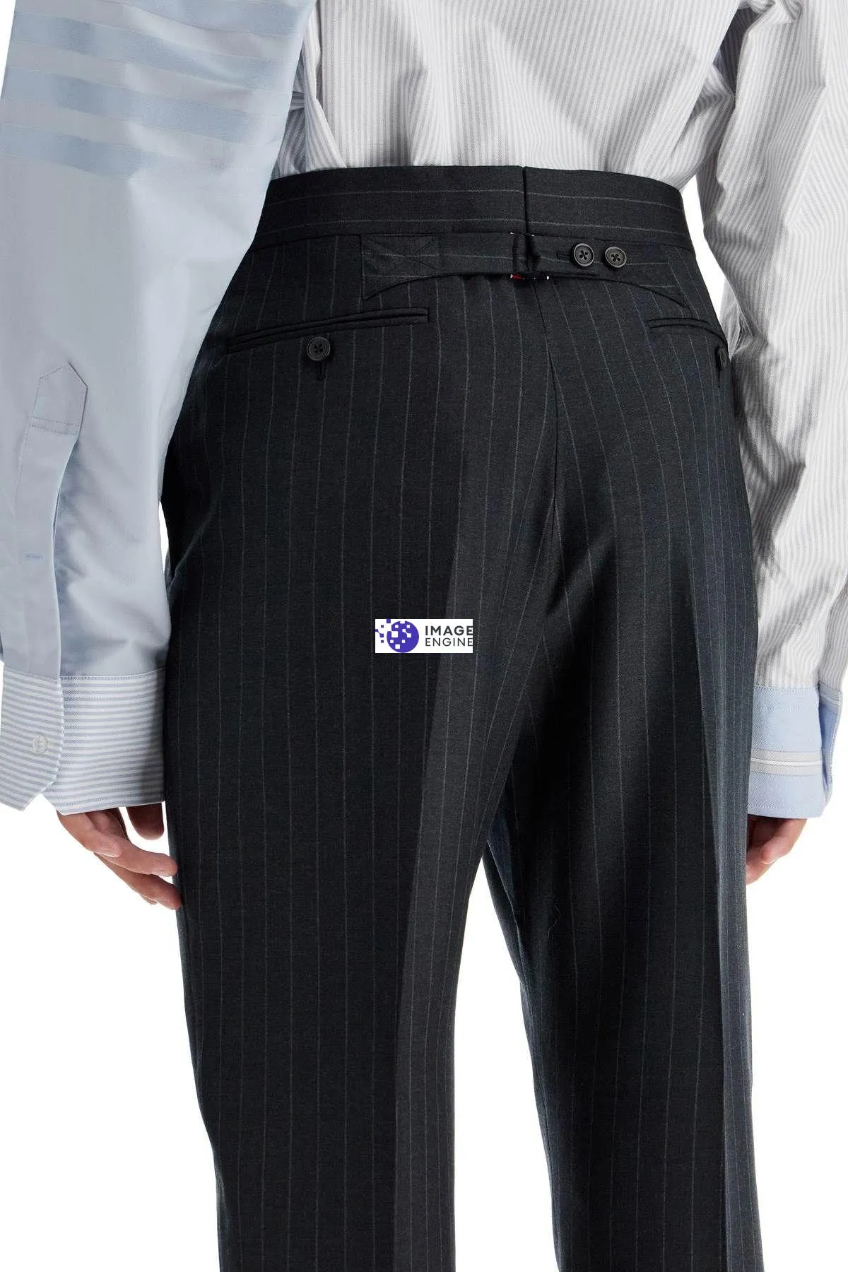 Pantaloni gessati in lana