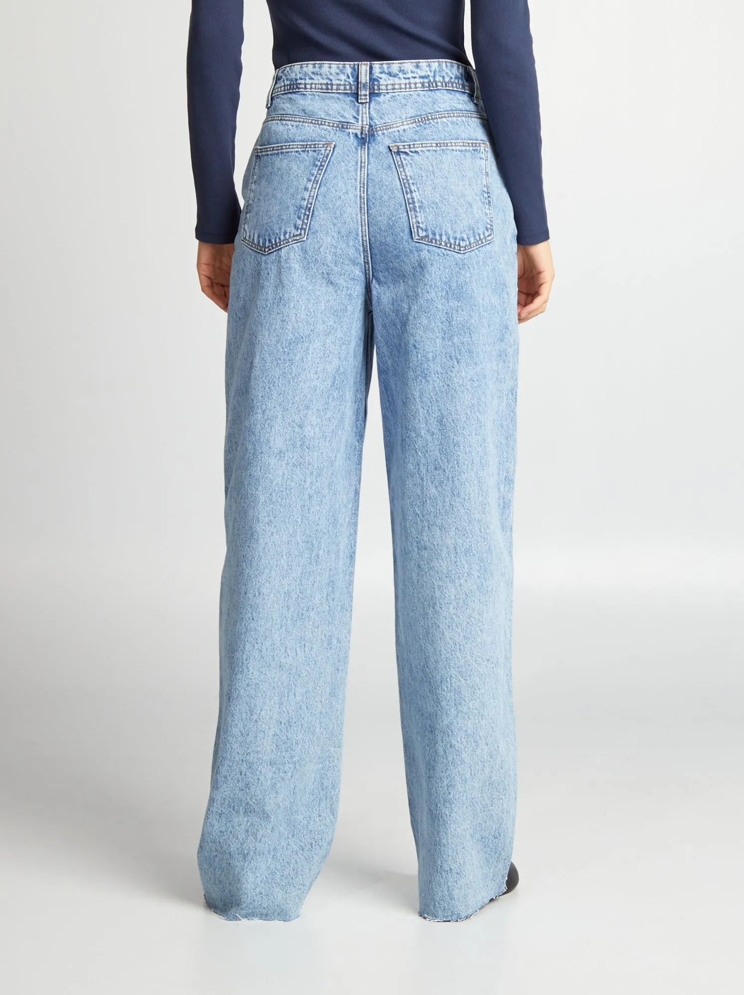 Pantaloni in denim wide leg - BLU