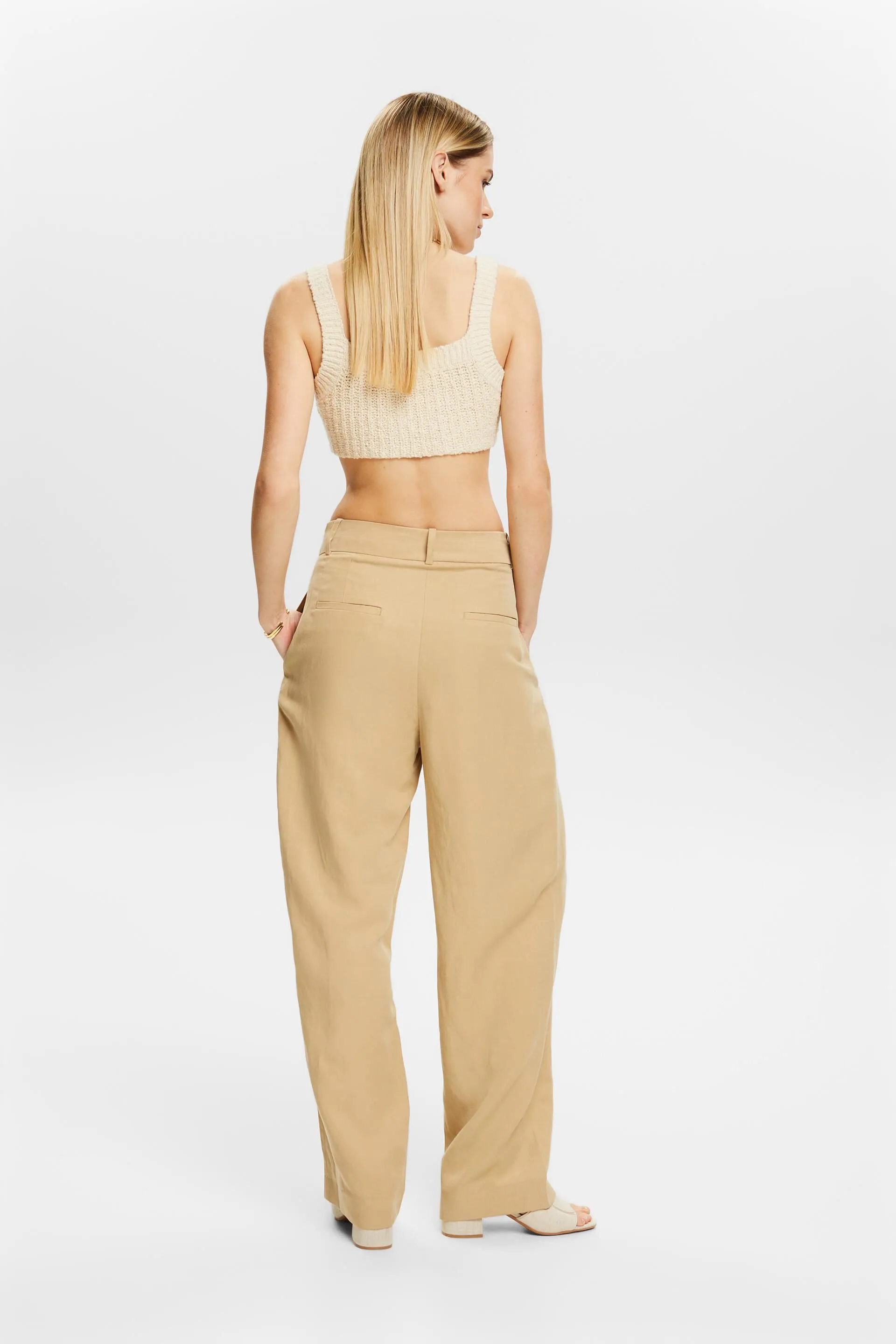 Pantaloni in twill a gamba larga