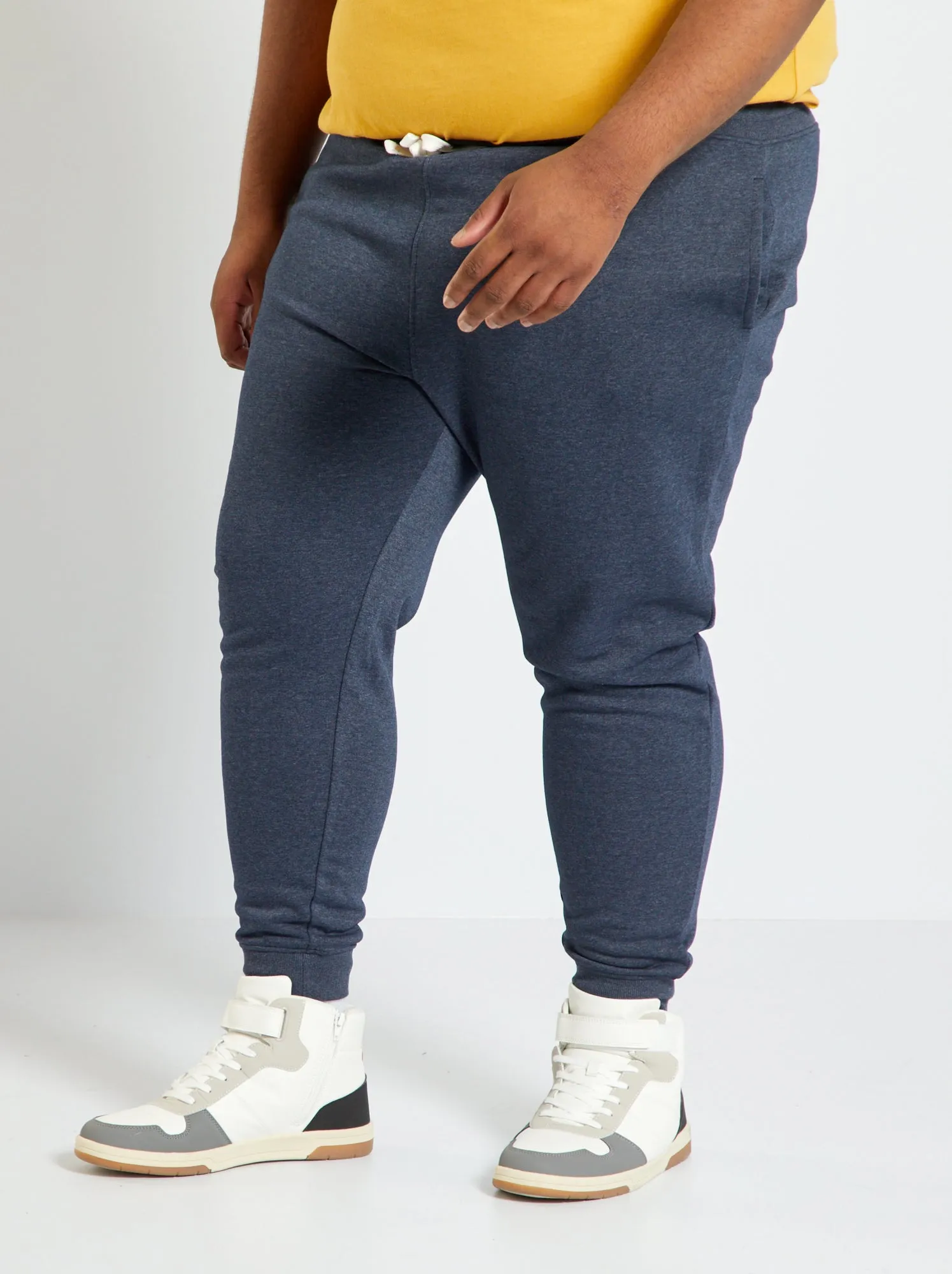 Pantaloni joggers in tessuto felpato - BLU