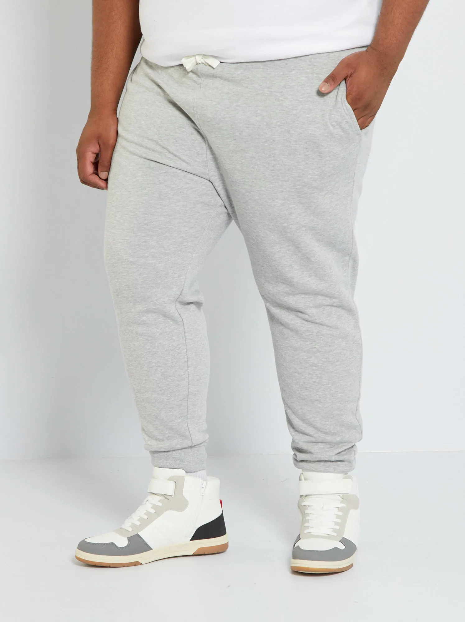 Pantaloni joggers in tessuto felpato - GRIGIO