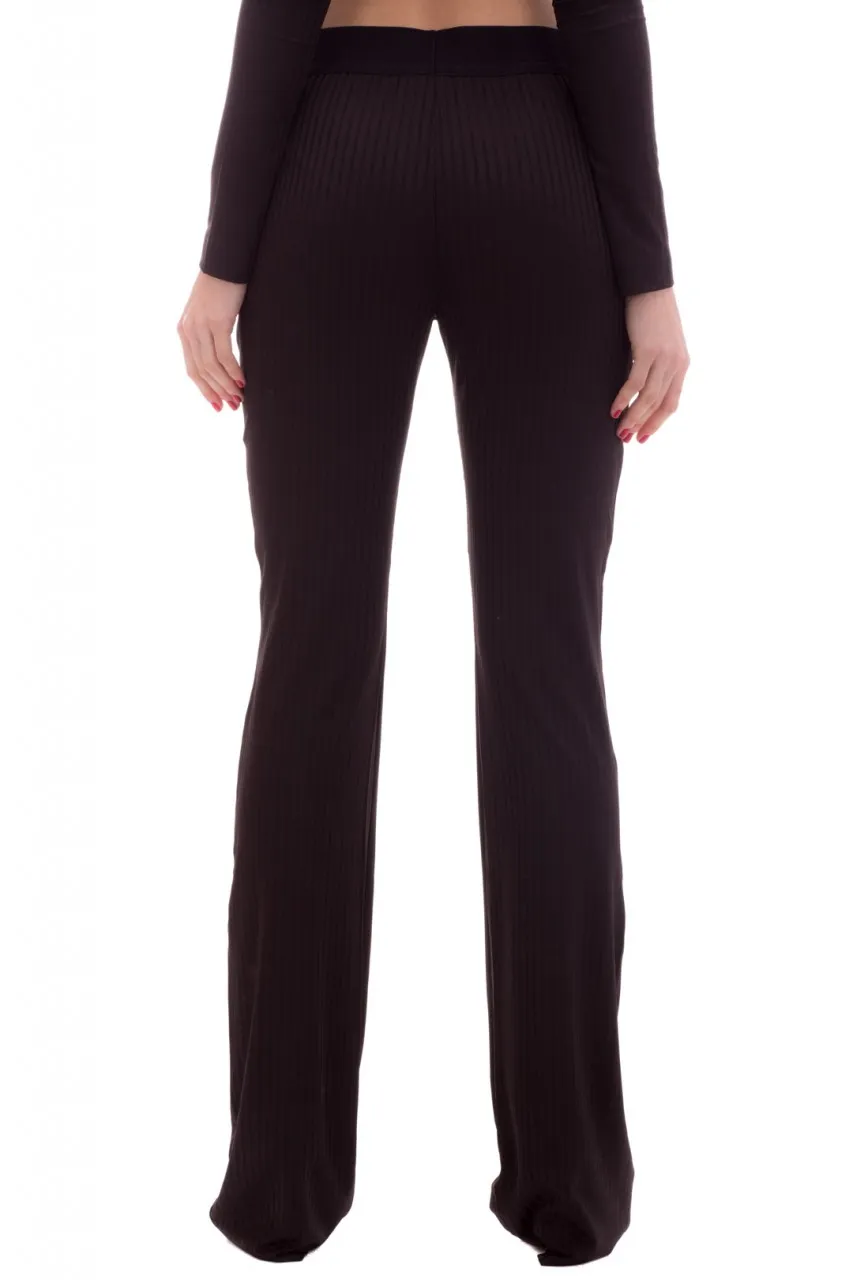 Pantaloni lunghi a costine Black