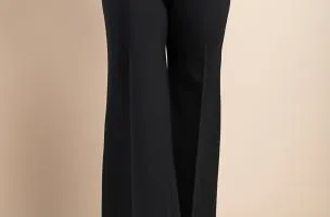 Pantaloni lunghi eleganti con gamba dritta, neri