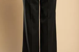 Pantaloni lunghi eleganti con pantaloni larghi, nero