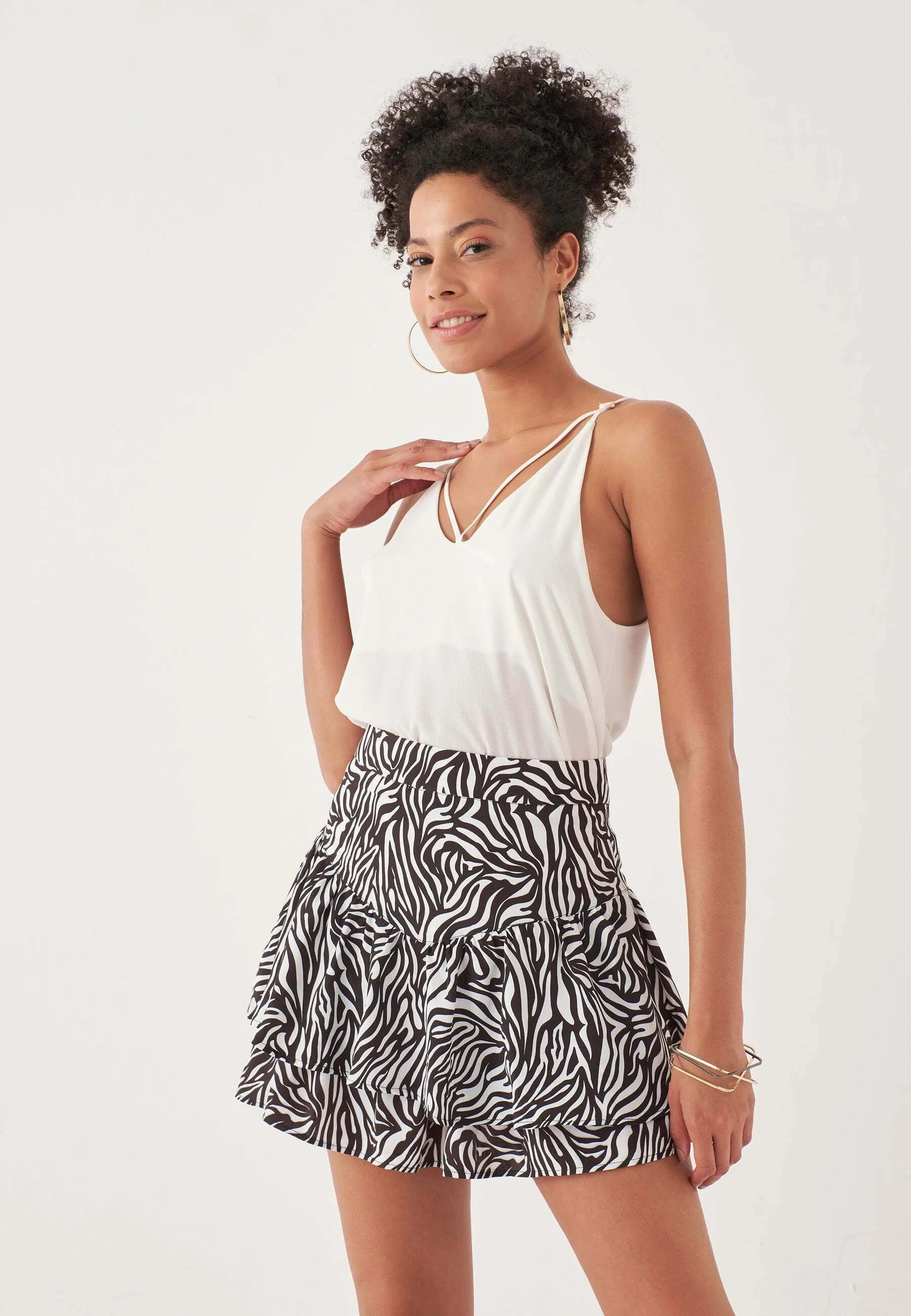 PATTERNED RUFFLED - Gonna a pieghe