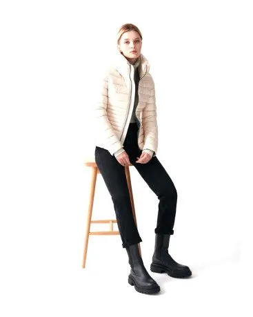 Piumino Donna Fittata Con Polsi in Maglia