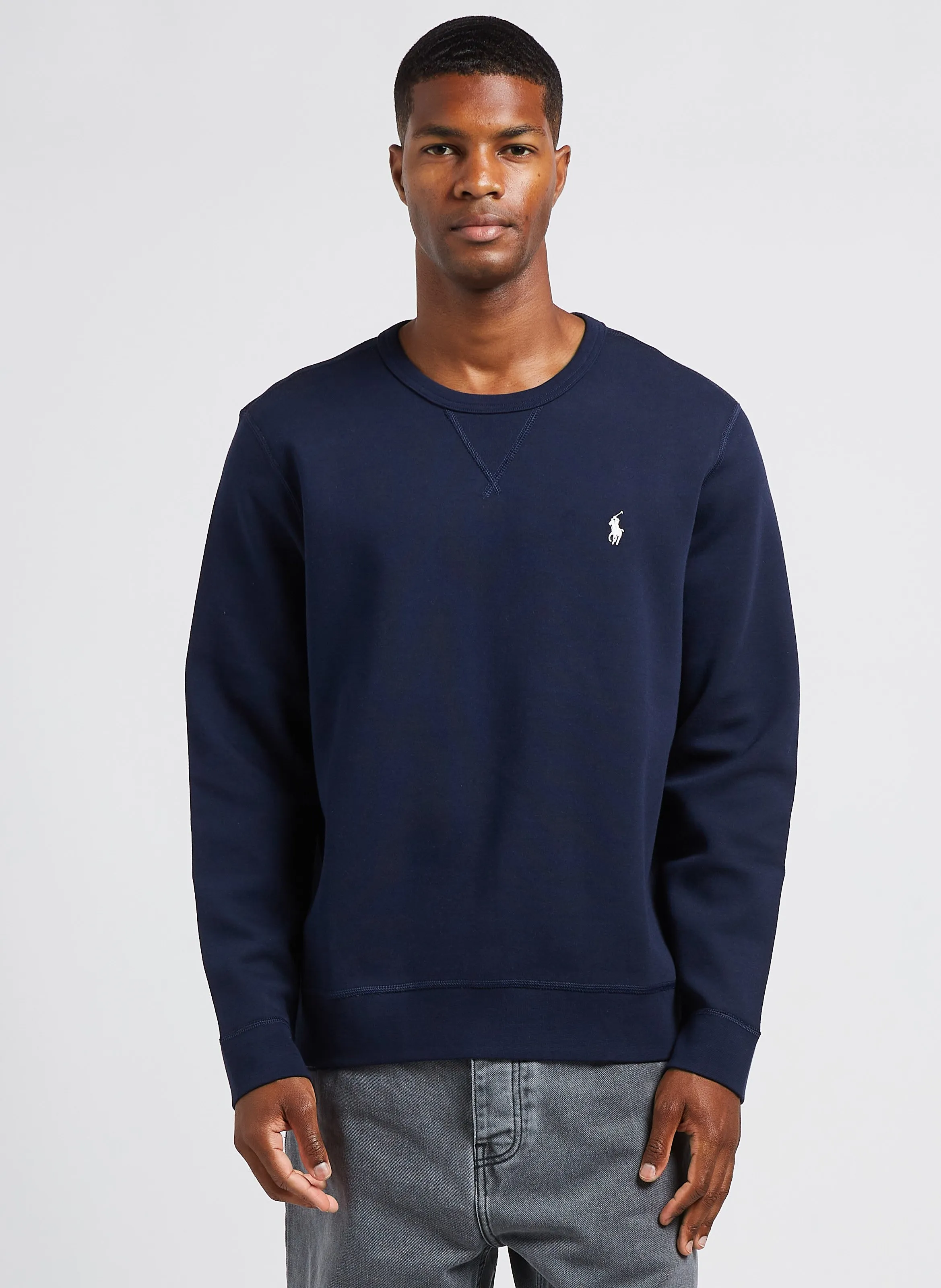  POLO RALPH LAUREN   Felpa a girocollo con logo ricamato | Blu