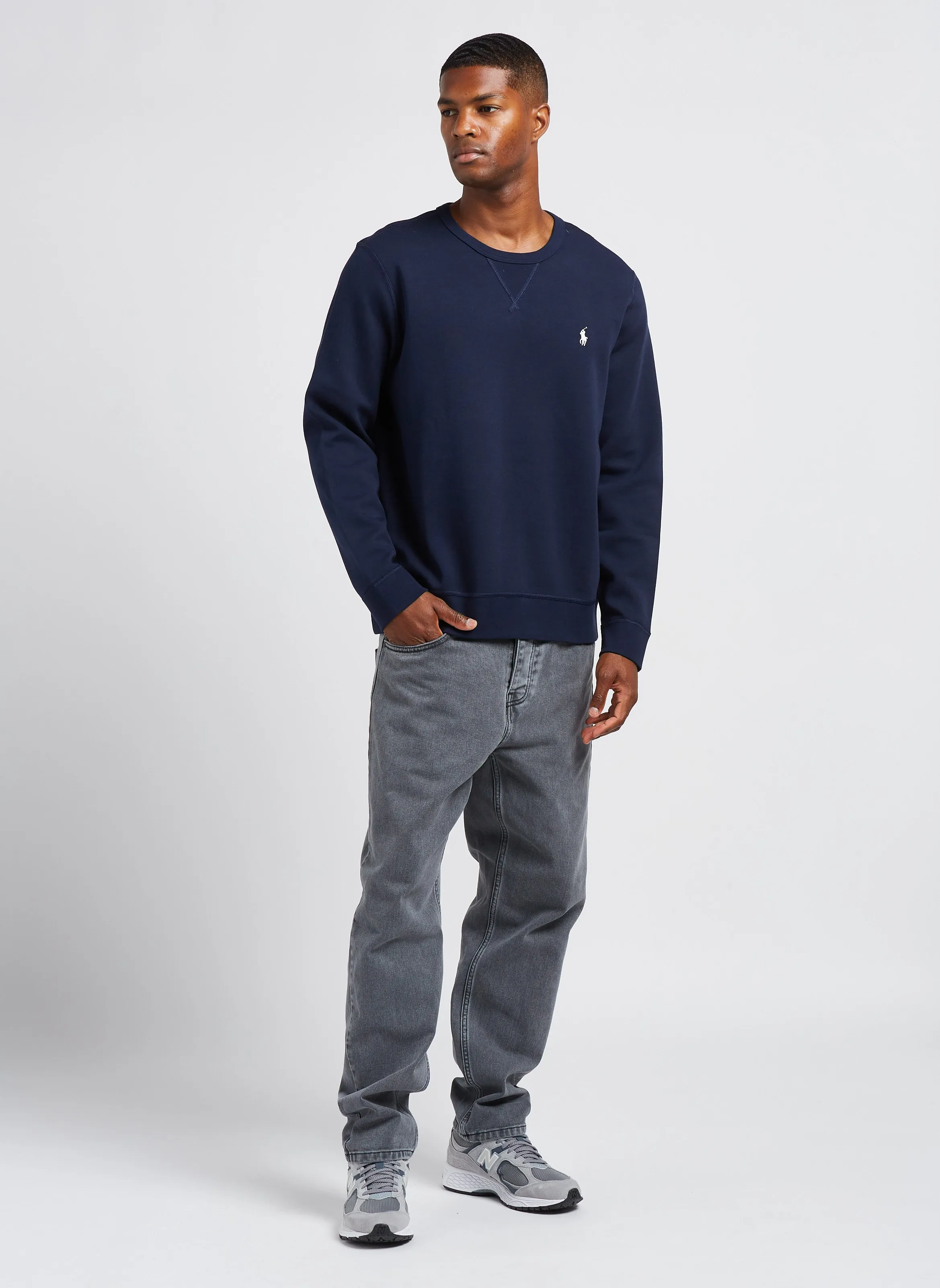 POLO RALPH LAUREN   Felpa a girocollo con logo ricamato | Blu