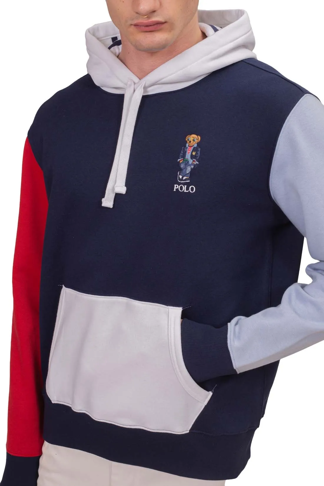 POLO RALPH LAUREN Felpa uomo invernale Polo Bear colorblock