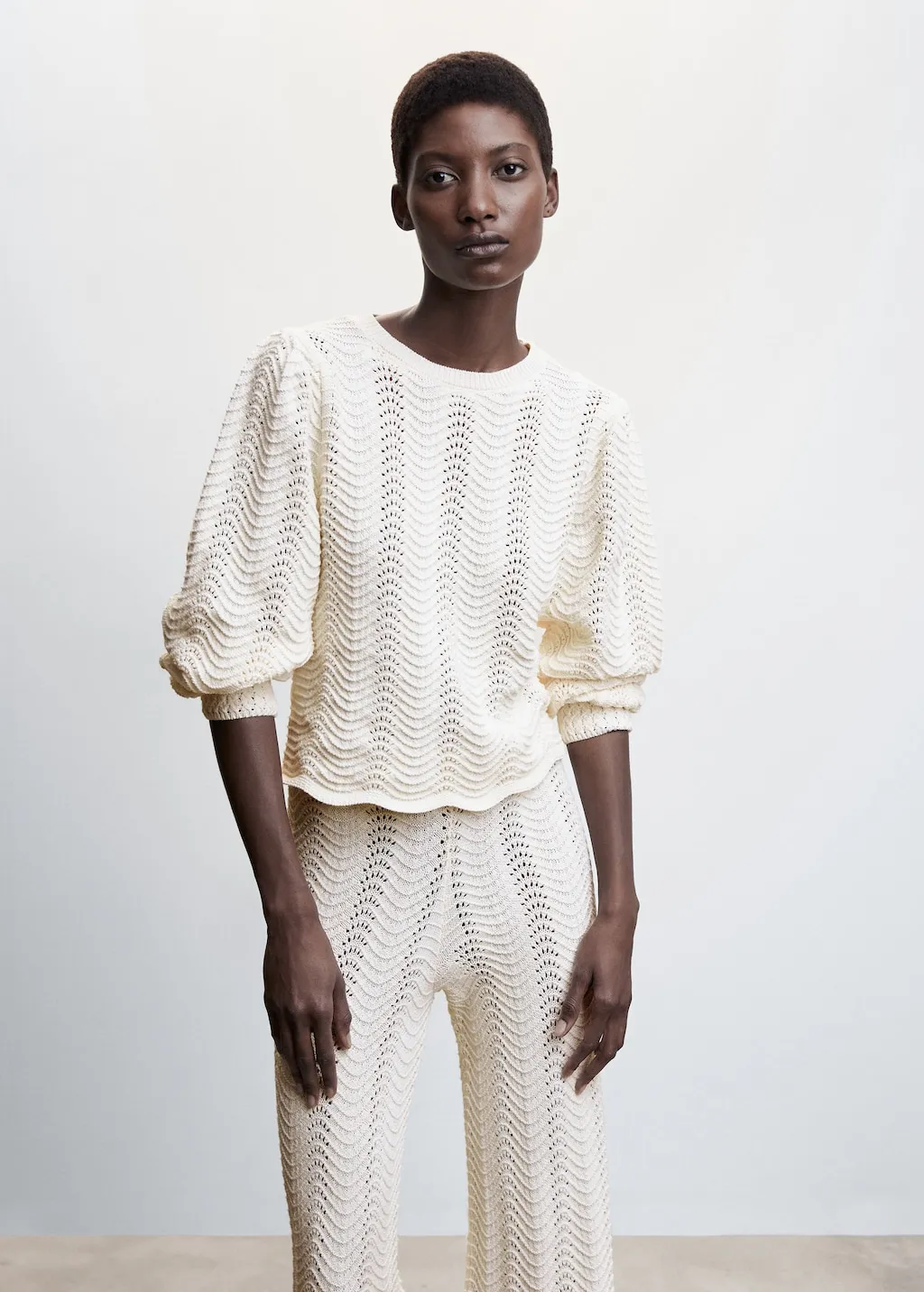 Pullover maglia maniche a palloncino
