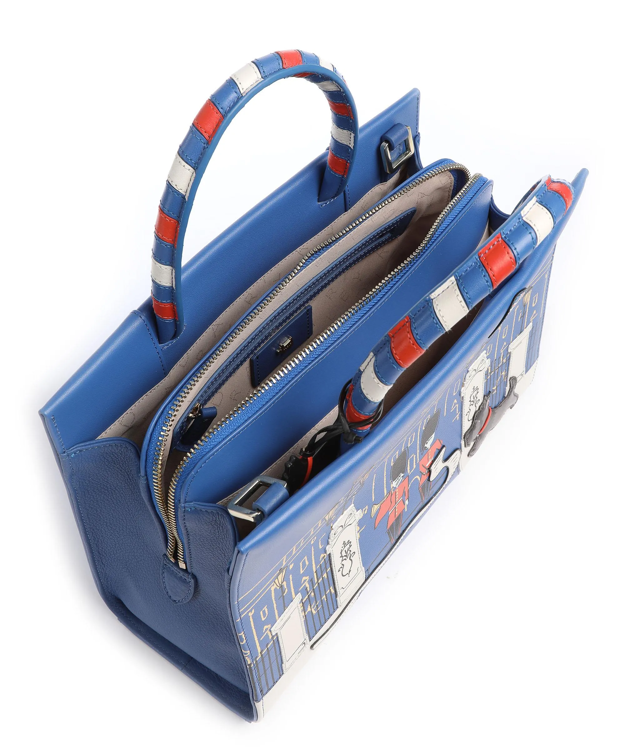 Radley London Queens Jubilee Borsa a mano pelle a grana fine blu royal  