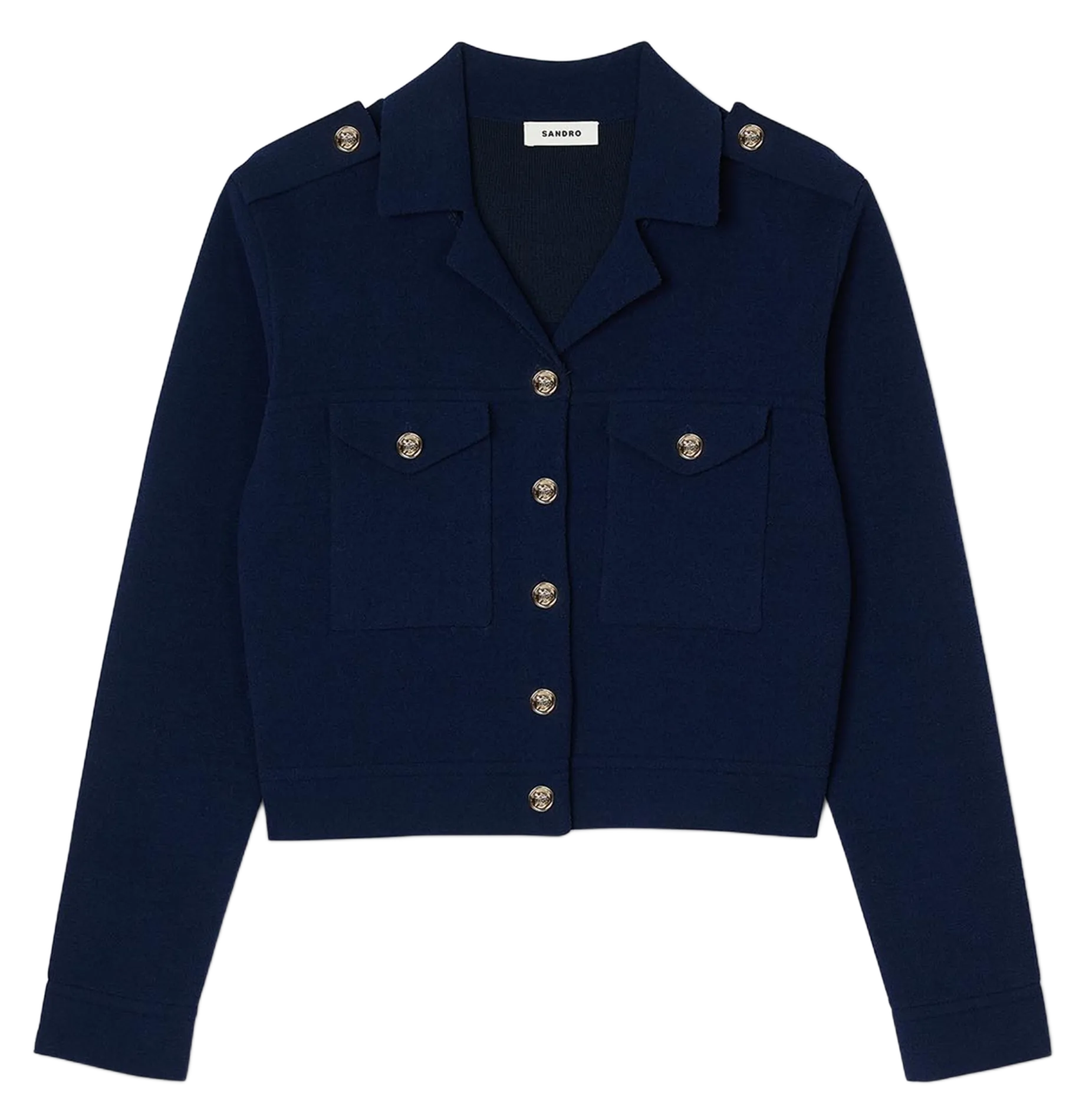  SANDRO   Gonna diritta in maglia | Blu
