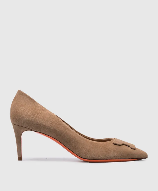 Santoni Barchette in camoscio beige WDLS71206HI2TMGD