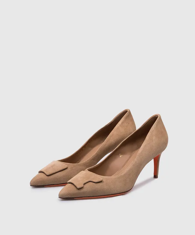 Santoni Barchette in camoscio beige WDLS71206HI2TMGD