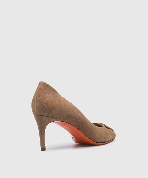 Santoni Barchette in camoscio beige WDLS71206HI2TMGD